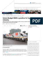 logistics industry_ Union Budget 2020