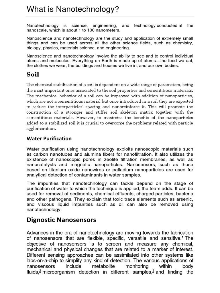 Nanotechnology Applications Overview | PDF | Nanoparticle | Nanotechnology
