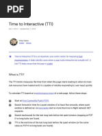 5. Time to Interactive (TTI)