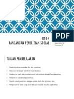 Rancangan Penelitian Sosial Sosiologi