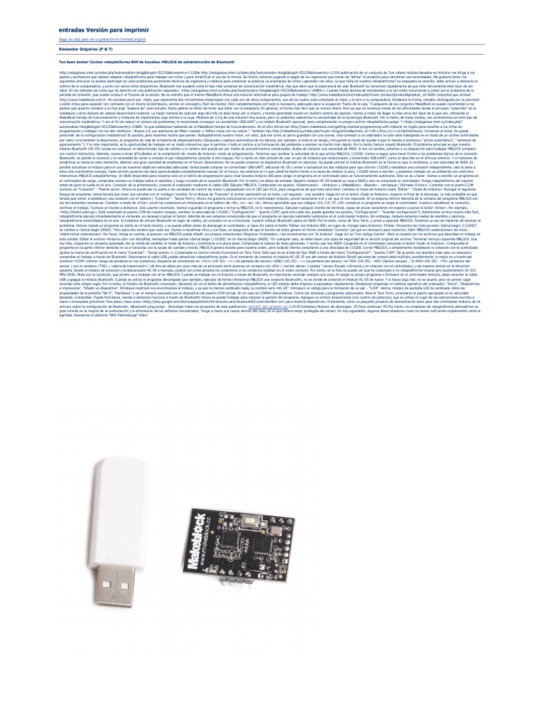 Control Bluetooth con Arduino y RS232 | PDF | Bluetooth | Arduino