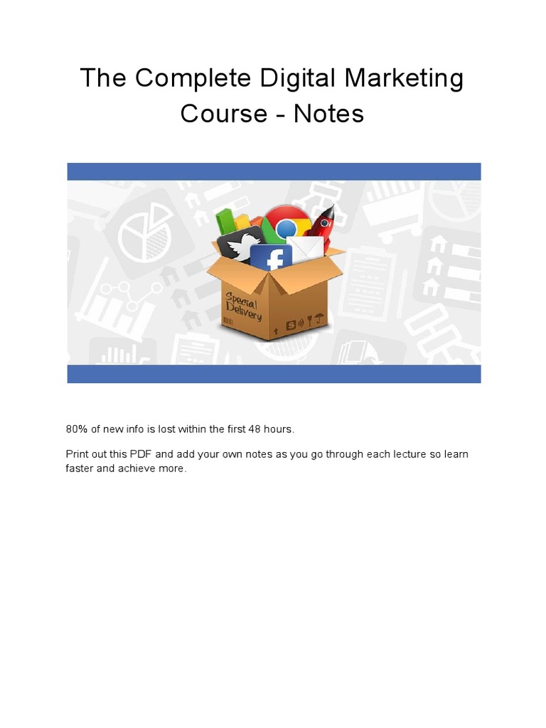 Notes - Complete Digital Marketing Course PDF | PDF | Search Engine ...