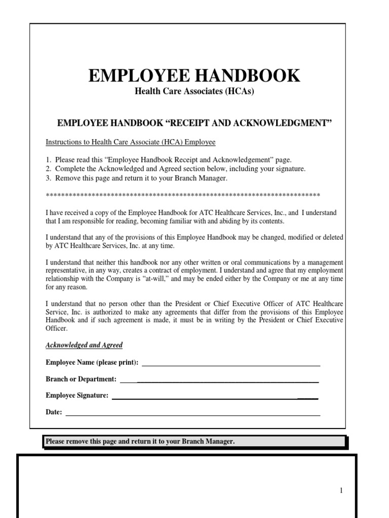 HCA Employee Handbook 08 2018 PDF Family And Medical Leave Act Of