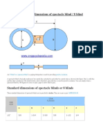 Standard Dimensions of Spectacle Blind Thickness