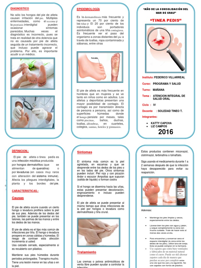 Triptico de Pie de Atleta PDF Dermatología Rtt