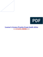 Learners Licence Practice Exam South Africa