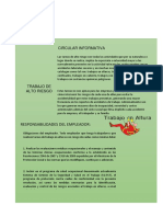 Circular Informativa Trabajos de Alto Riesgo PDF