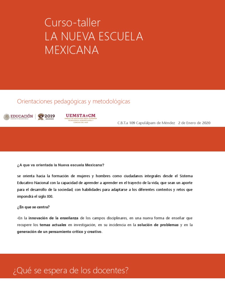 Curso sobre la Nueva Escuela Mexicana | PDF | Maestros | Educación ...