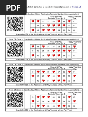 tambola tickets pdf leisure activities leisure