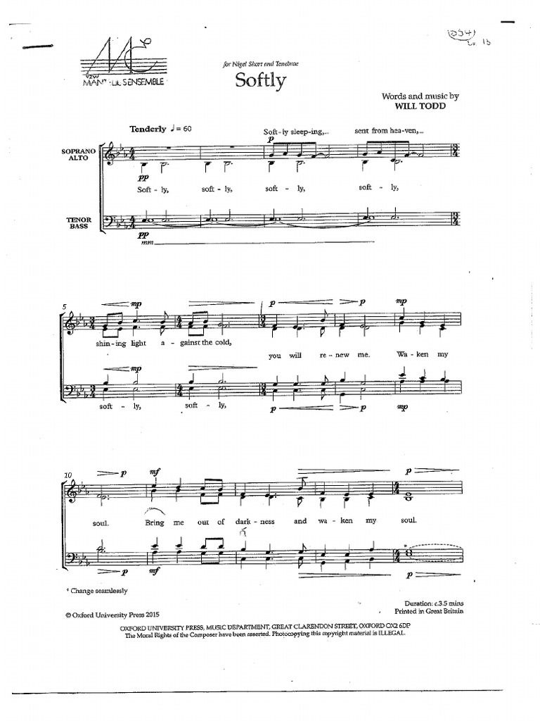 Will Todd Softly PDF | PDF