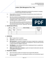 Procedure - Risk Management