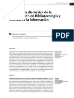 Perspectiva discursiva de la investigacion en bibliotecologia y ciencia de la informacion