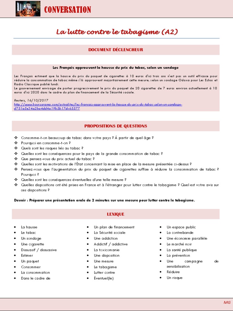 Mesures contre le tabagisme en France | PDF | Nicotine | Cigarette