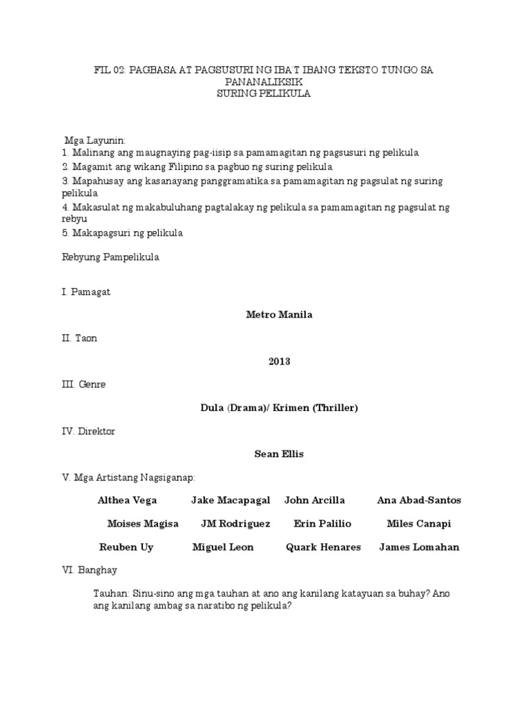 FIL 02 Suring Pelikula - Ildefonso, Psalm | PDF