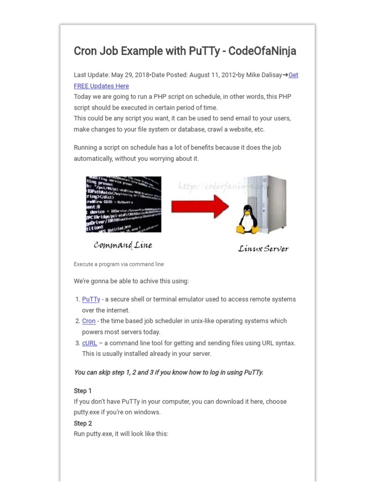 Schedule PHP Scripts with Cron Jobs | PDF | System Software | Computing