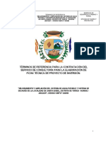 TDR Ficha Tecnica Saneamiento de Santa Isabel Saneamiento 2019