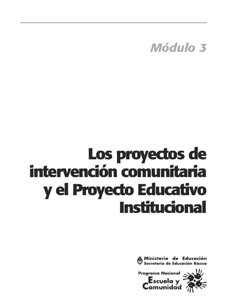 Proyectos Comunitarios en Educación PEI | PDF | Sevicio de aprendizaje ...