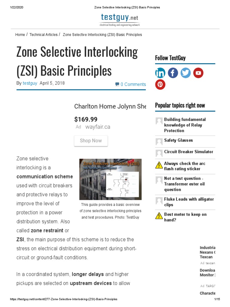 Understanding Zone Selective Interlocking | PDF | Transformer | Relay