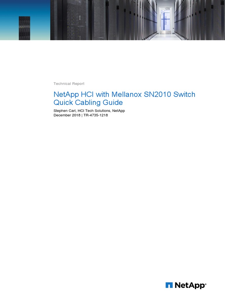 NetApp HCI With Mellanox SN2010 Switch Quick Cabling Guide PDF