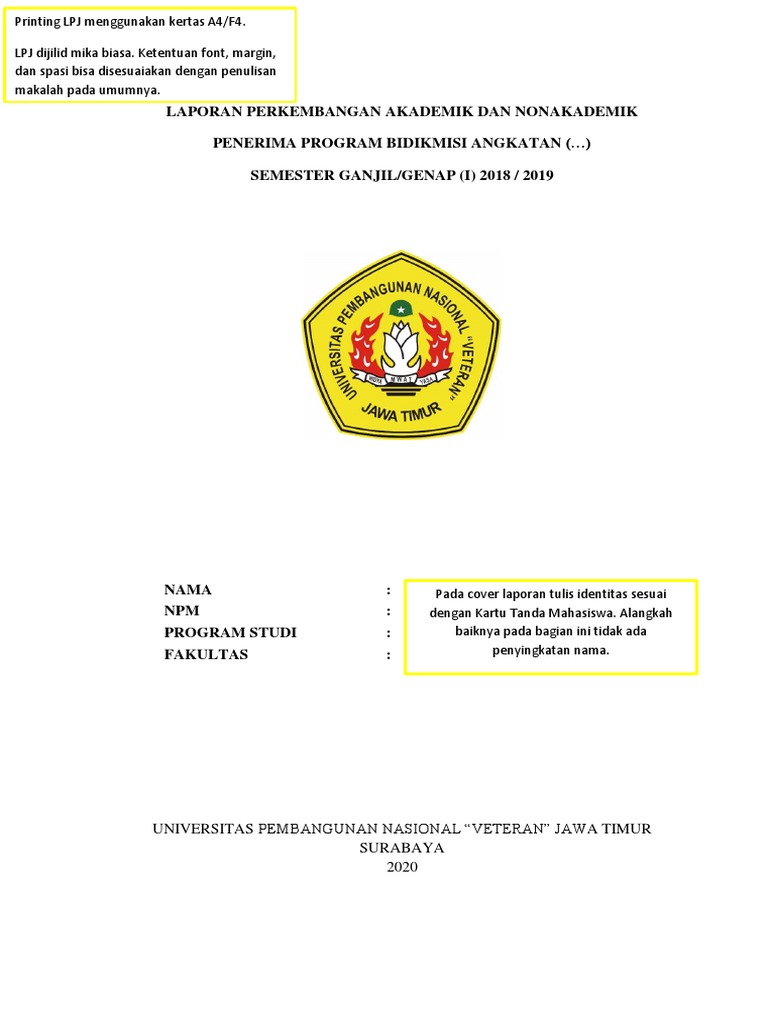 Template LPJ Bidikmisi PDF
