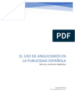 El Uso de Anglicismos en La Publicidad Española PDF