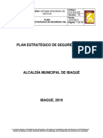 Plan Estrategico de Seguridad Vial Alcaldia de Ibague 2019