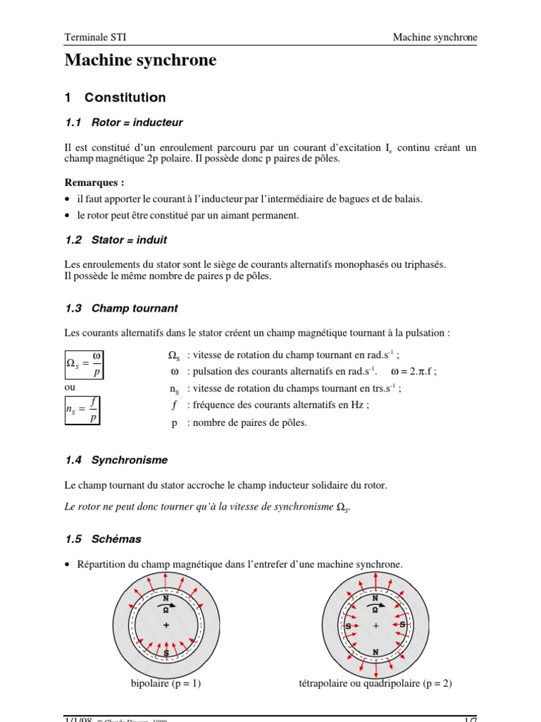Fréquence De Rotation Machine Synchrone – UBBK