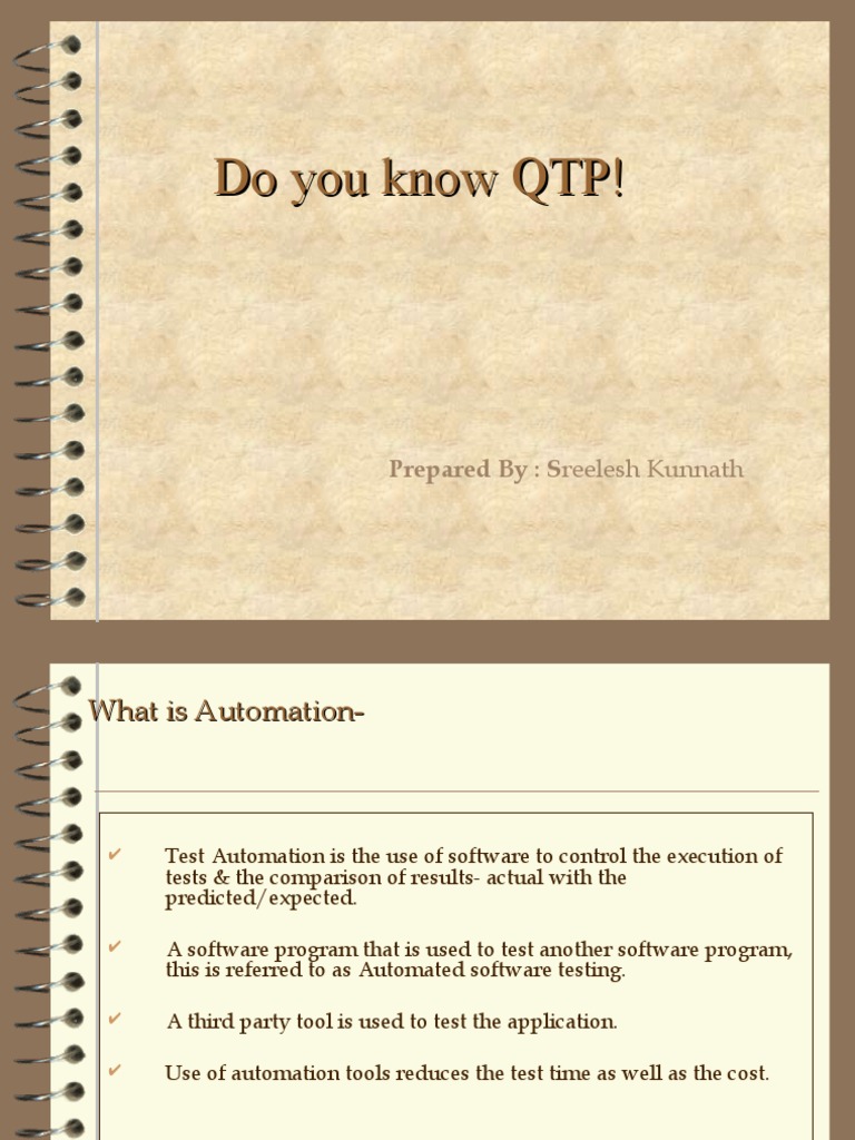 QTP Overview and Automation Benefits | PDF | Computing | Computer Science