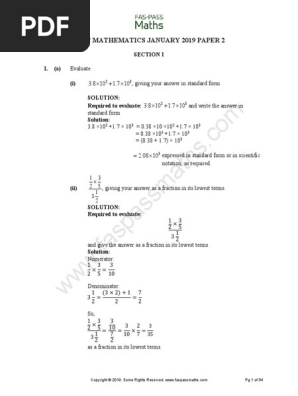 30 Csec Maths January 2019 Cartesian Coordinate System Line Geometry