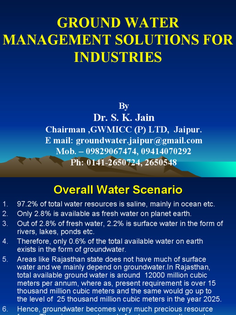GroundWater Management Solutions For Industries2008 PDF