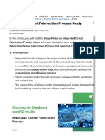 Integrated Circuit Fabrication Process Study Notes For ECE