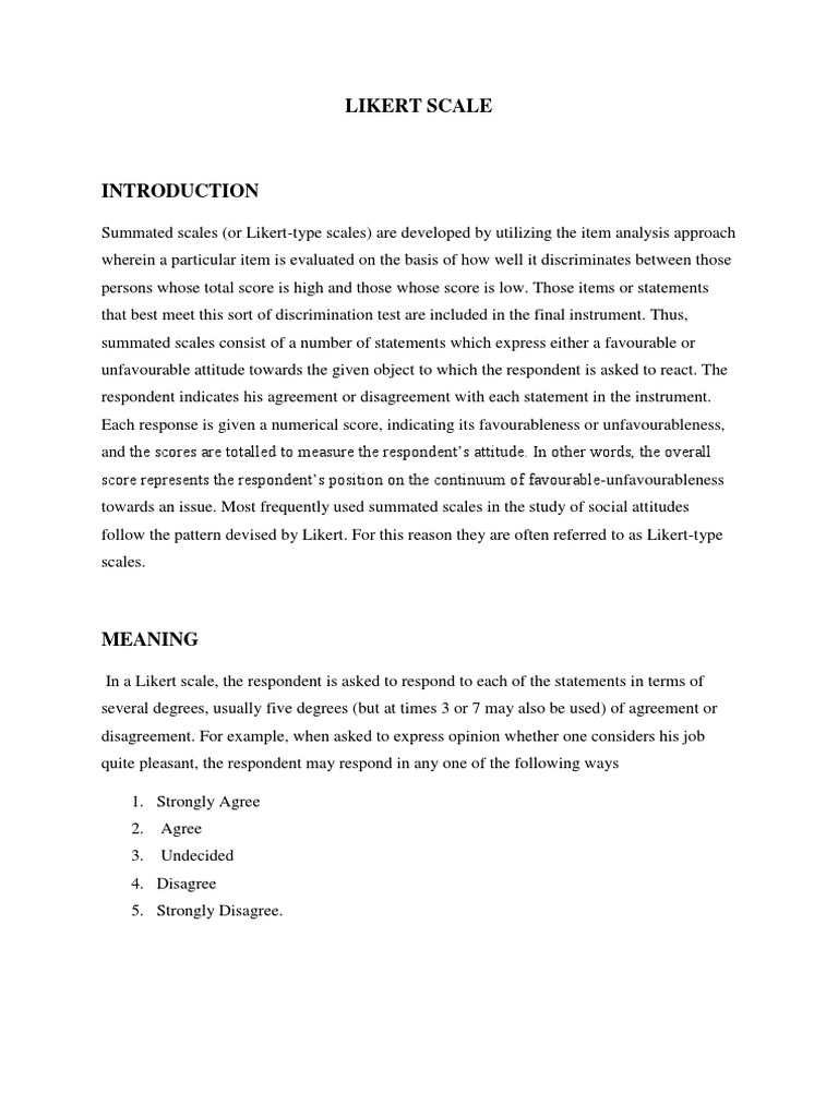 Likert Scale | PDF | Likert Scale | Psychometrics