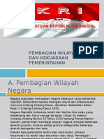 PEMBAGIAN WILAYAH NEGARA DAN KEKUASAAN PEMERINTAHAN