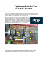 Menghitung Perbandingan Roda Gigi 5 Percepatan