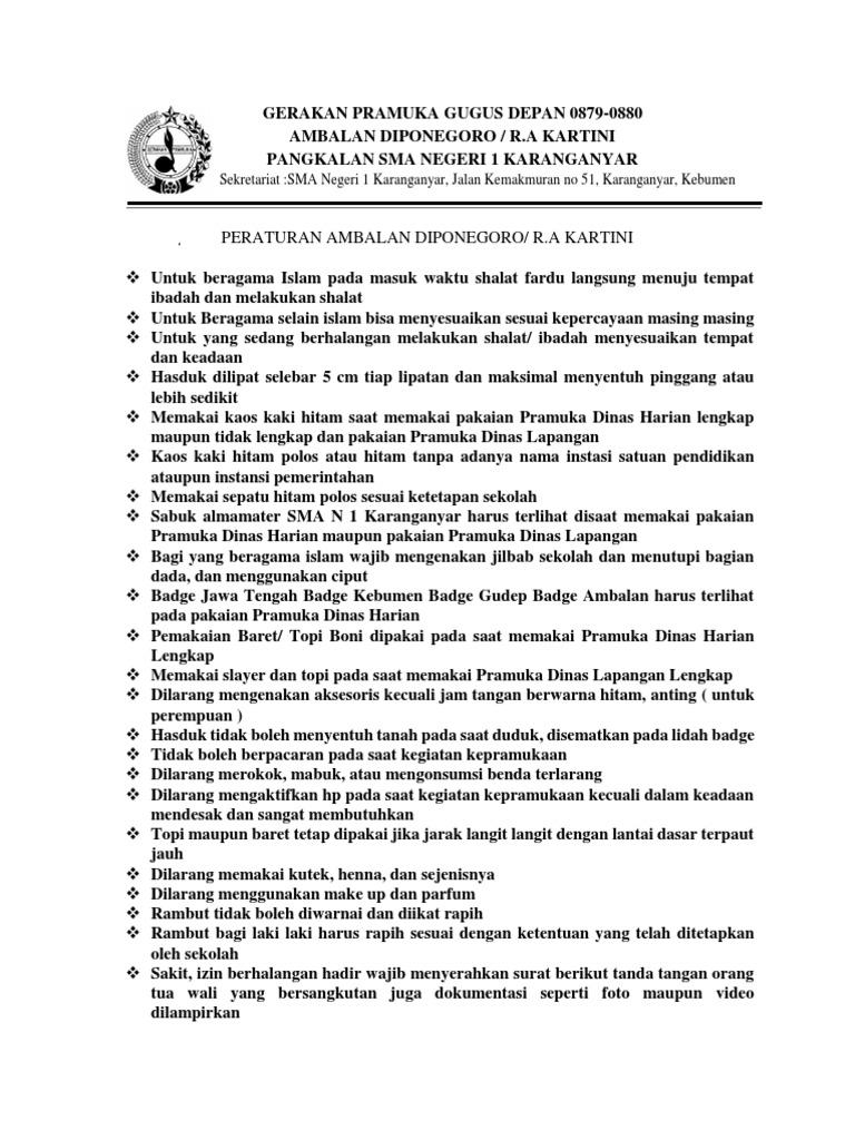 Contoh Peraturan Ambalan | PDF