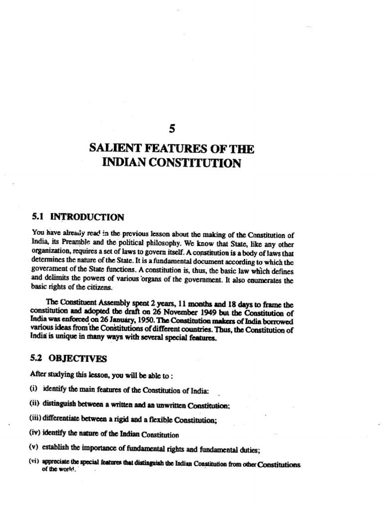L5 Salient Features of the Indian Constitution