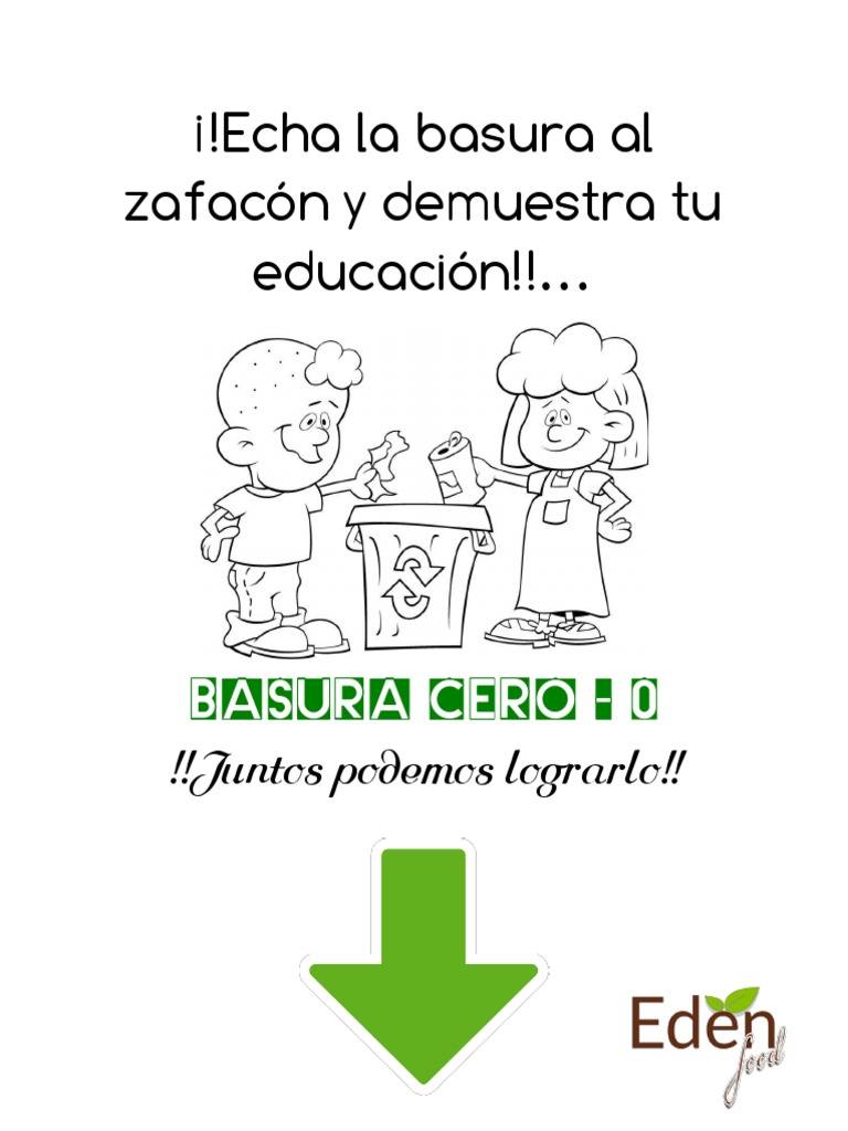 Echa La Basura Al Zafacón y Demuestra Tu Educación PDF | PDF