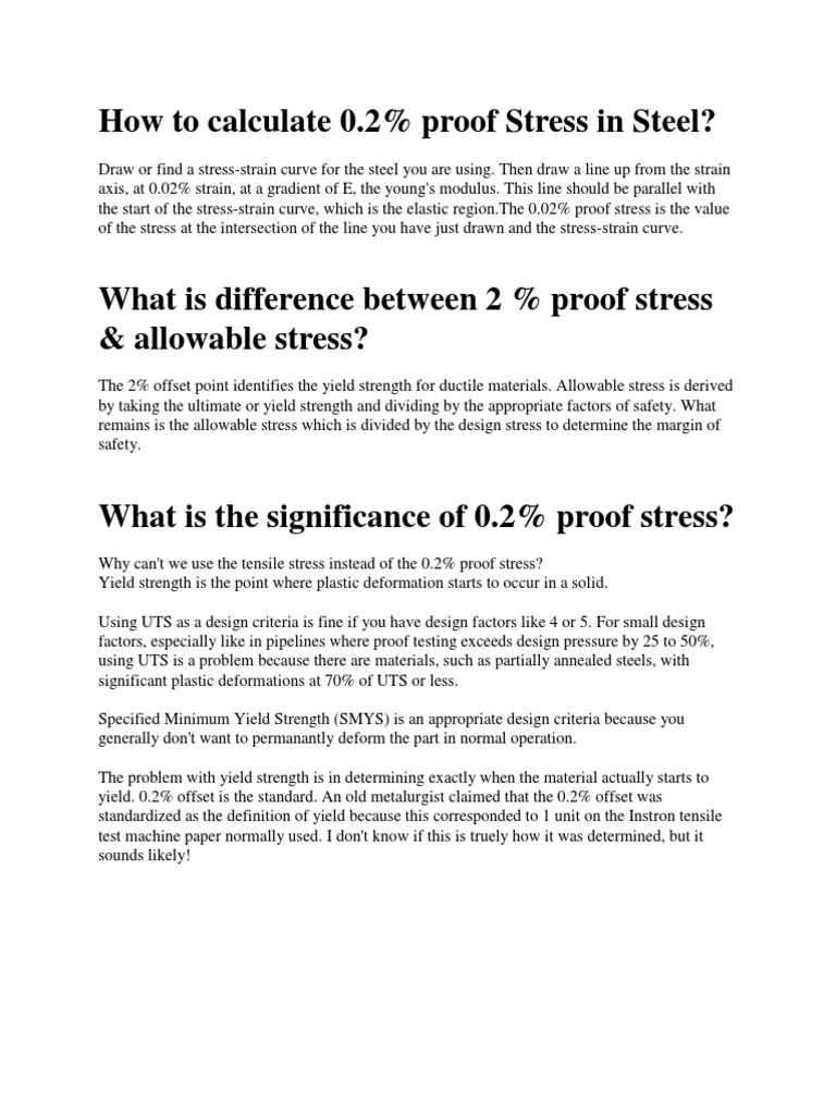 Calculating 0.2% Proof Stress in Steel | PDF | Science & Mathematics ...