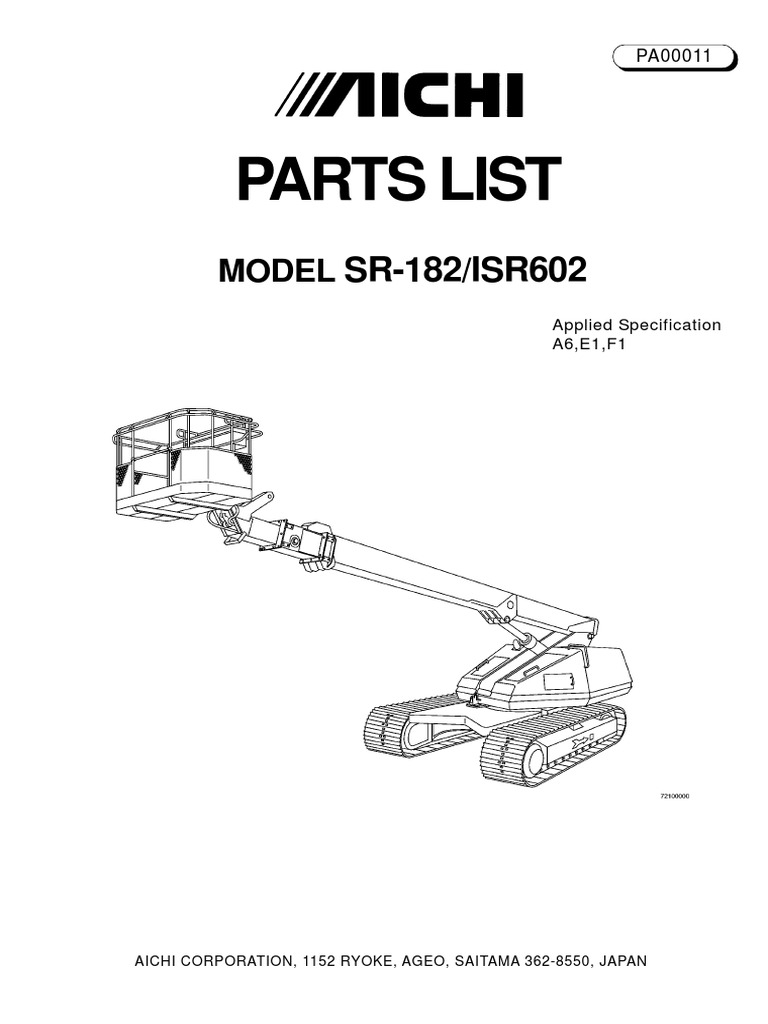 Aichi ISR602 Parts Manual | PDF | Washer (Hardware) | Screw