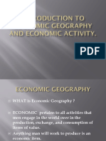 Introduction To Economic Geography and Economic Activity