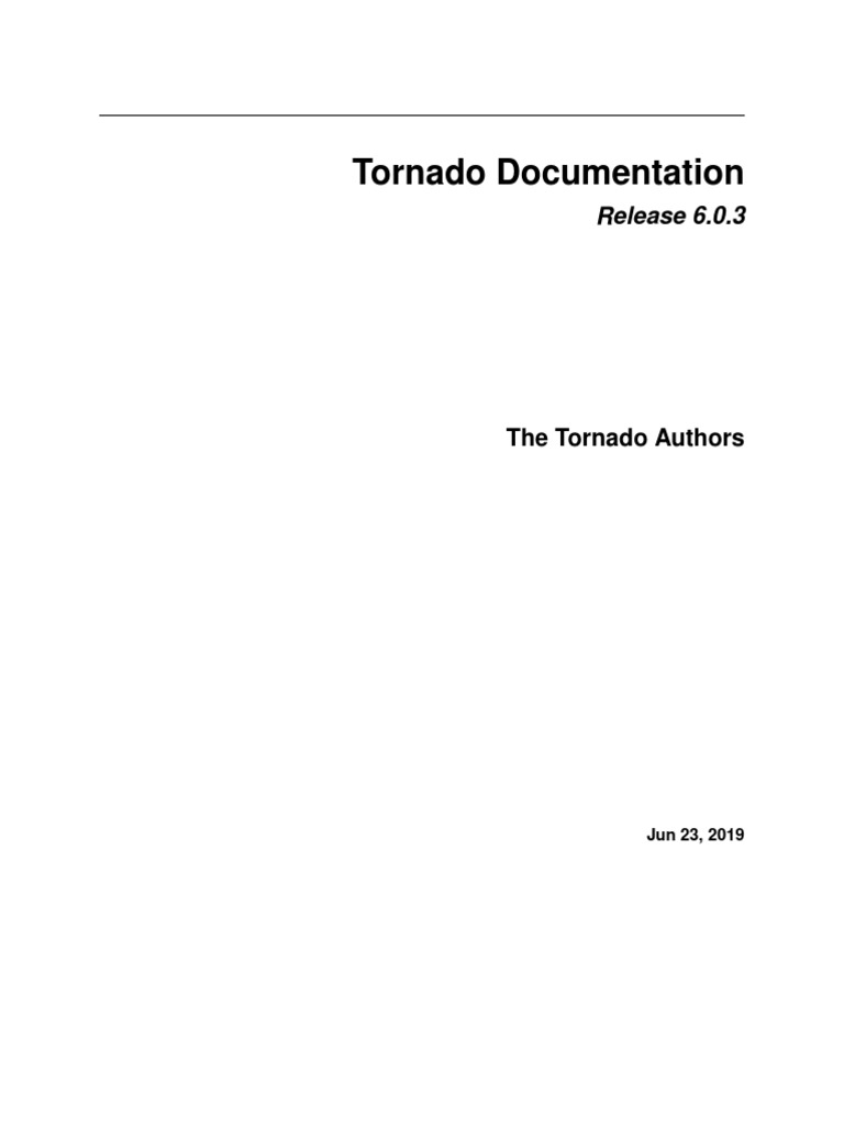 Tornado Web Framework Documentation | PDF | Hypertext Transfer Protocol ...