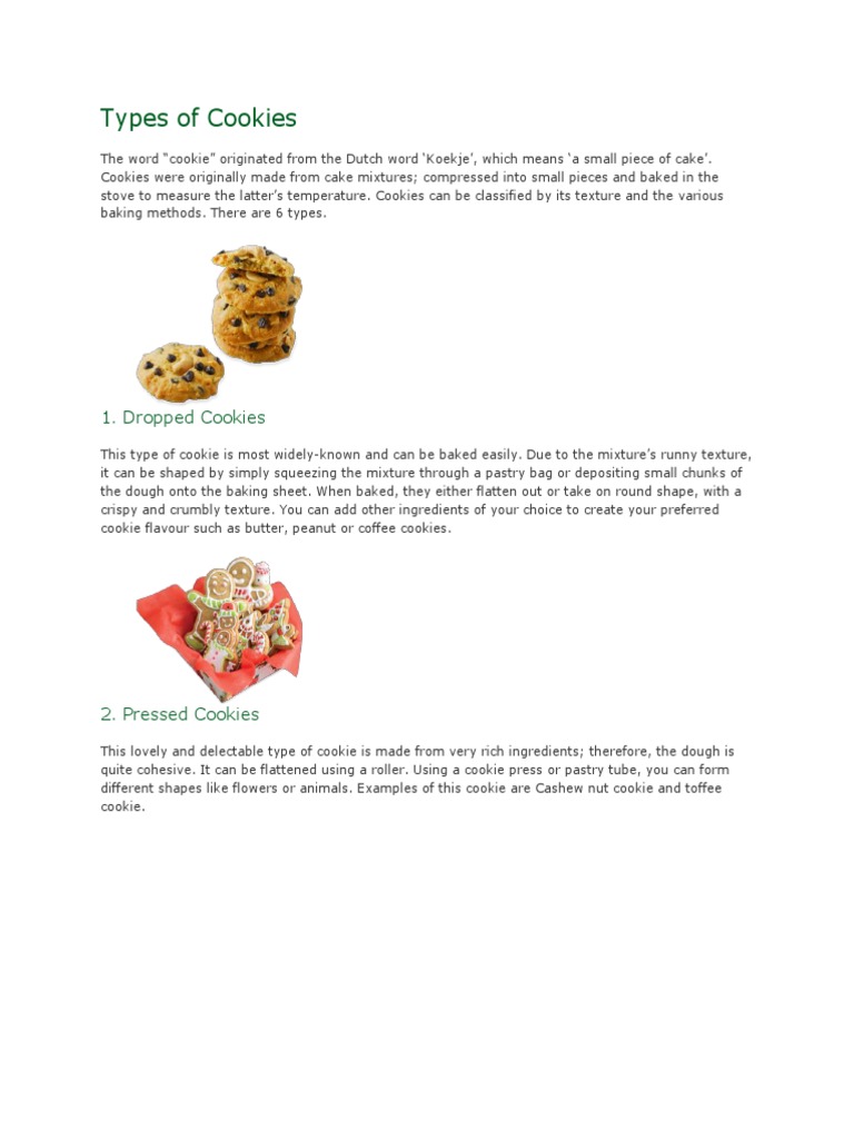 A Guide to the Six Main Types of Cookies Their Characteristics