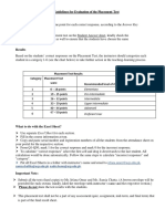 Guidelines For Evaluation of The Placement Test