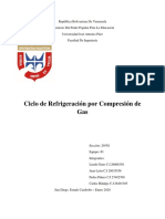 Ciclo de Refrigeración Por Compresión de Gas