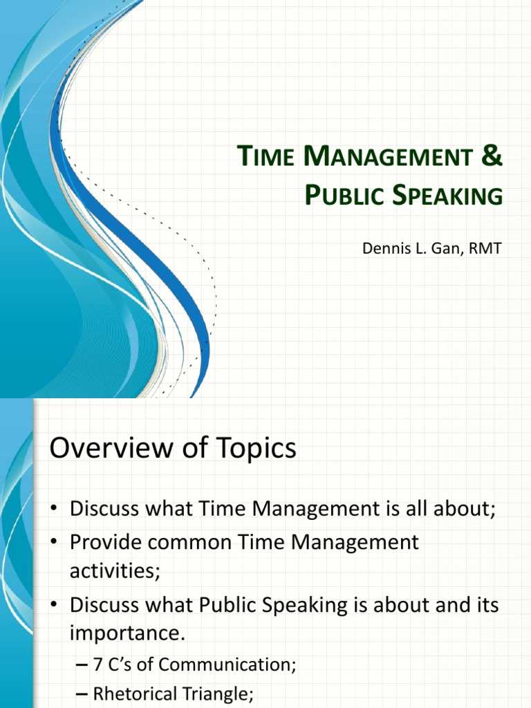 Time Management in Public Speaking | PDF | Time Management ...
