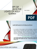 Concept of Education in The Lights of Holy Quran