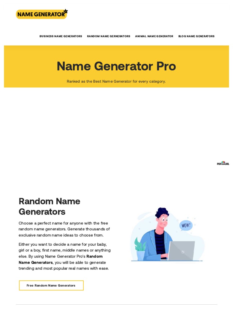 Name Generator Pro World Wide Web Technology