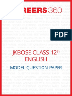 JKBOSE Class 12 Model Question Paper English