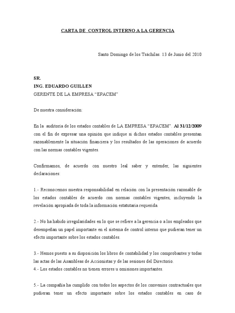22 Modelo Carta de Gerencia
