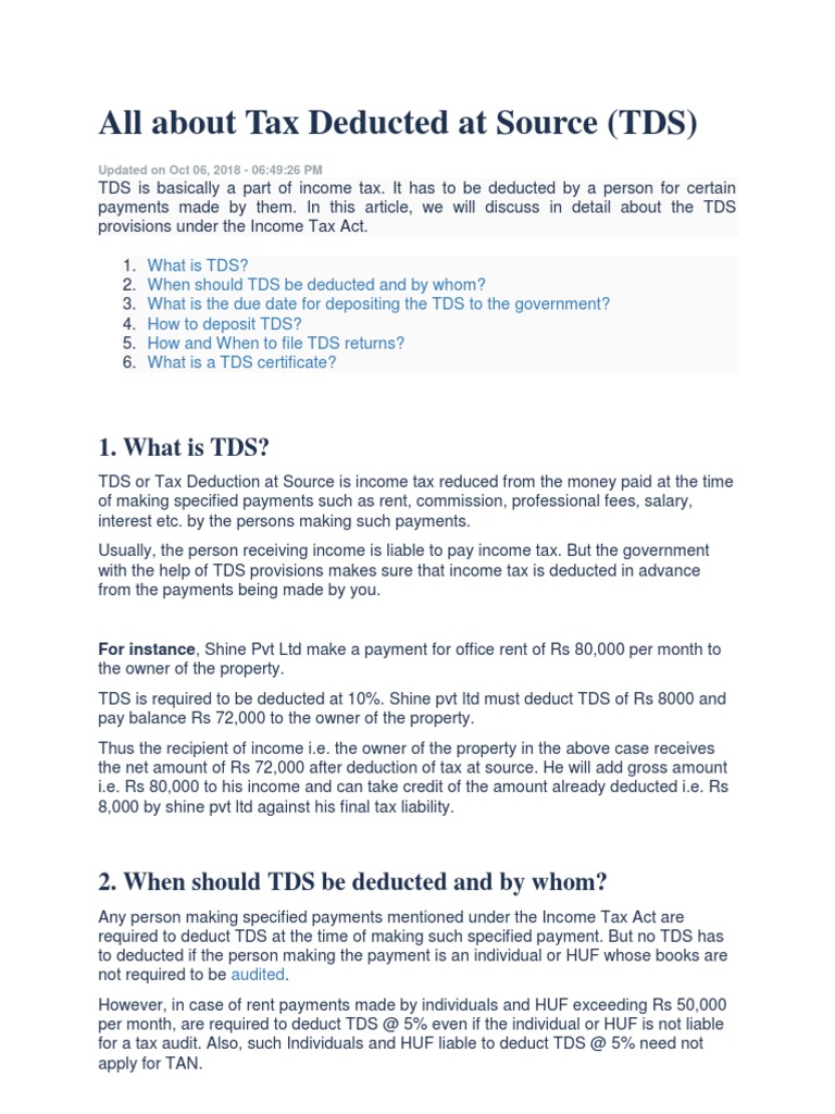 Understanding Tax Deduction at Source | PDF | Taxes | Income Tax